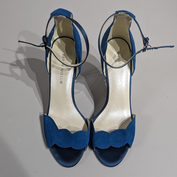 Karen Millen scalloped sandals - teal - size 37 - Picture 6 of 10